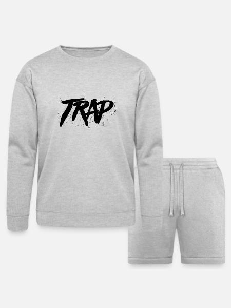 trap - Bella + Canvas Unisex Sweatshirt & Short Set - heather gray