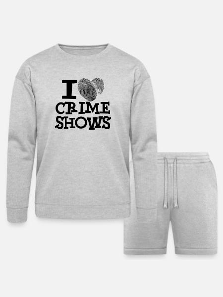 I Heart Crime Shows - Bella + Canvas Unisex Sweatshirt & Short Set - heather gray