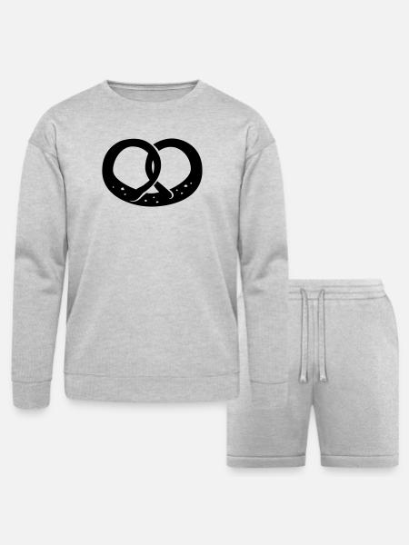 Pretzel, Oktoberfest - Bella + Canvas Unisex Sweatshirt & Short Set - heather gray