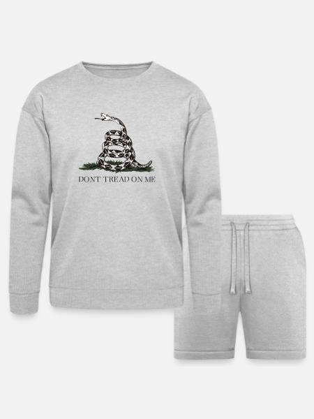 Coiled Rattlesnake Emblem - Bella + Canvas Unisex Sweatshirt & Short Set - heather gray