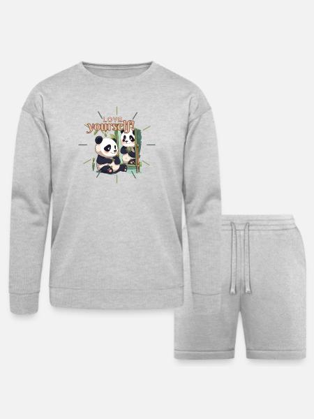 Mirror of Self-Love - Bella + Canvas Unisex Sweatshirt & Short Set - heather gray