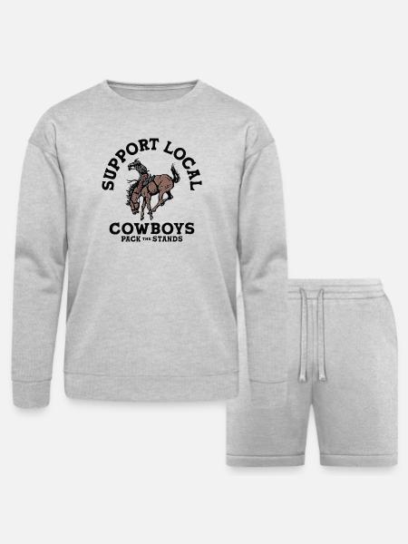Soutenez les cow-boys locaux - Ensemble Molleton & short Bella + Canvas Unisexe - gris chiné