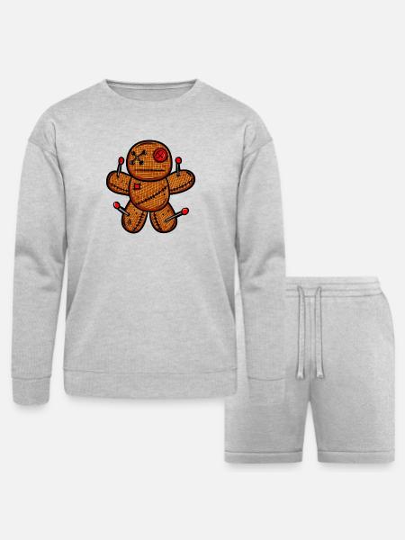 dolls - Bella + Canvas Unisex Sweatshirt & Short Set - heather gray