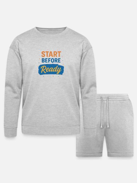 Start Before Ready - Bella + Canvas Unisex Sweatshirt & Short Set - heather gray