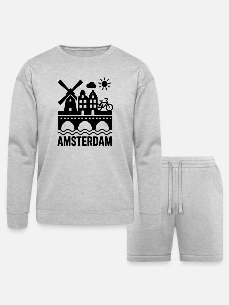 amsterdam - Bella + Canvas Unisex Sweatshirt & Short Set - heather gray