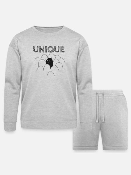Unique Amidst the Crowd - Bella + Canvas Unisex Sweatshirt & Short Set - heather gray