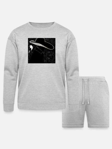 Slim Noir - Bella + Canvas Unisex Sweatshirt & Short Set - heather gray