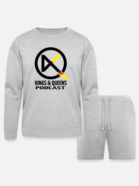 Diagonal Stripes in Dawn - Bella + Canvas Unisex Sweatshirt & Short Set - heather gray