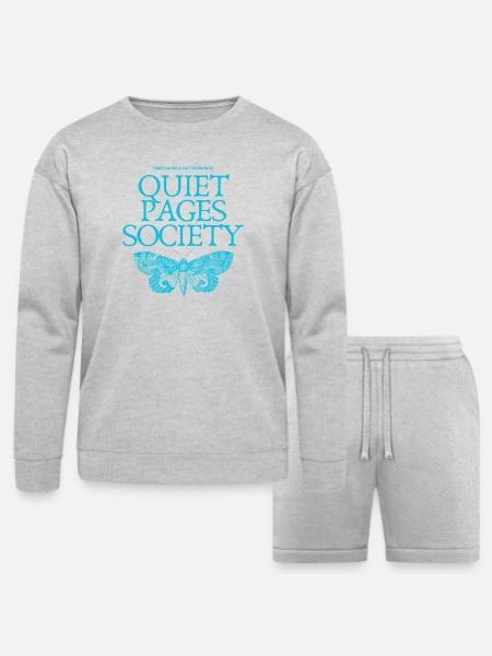 Quiet Pages Butterfly mornings - Bella + Canvas Unisex Sweatshirt & Short Set - heather gray