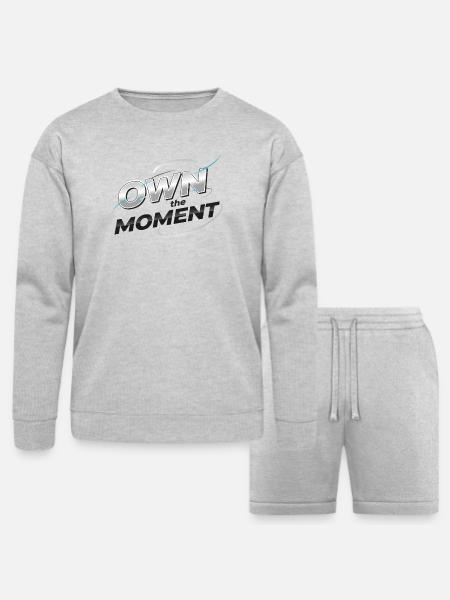 Own the Moment Metallic Logo - Bella + Canvas Unisex Sweatshirt & Short Set - heather gray