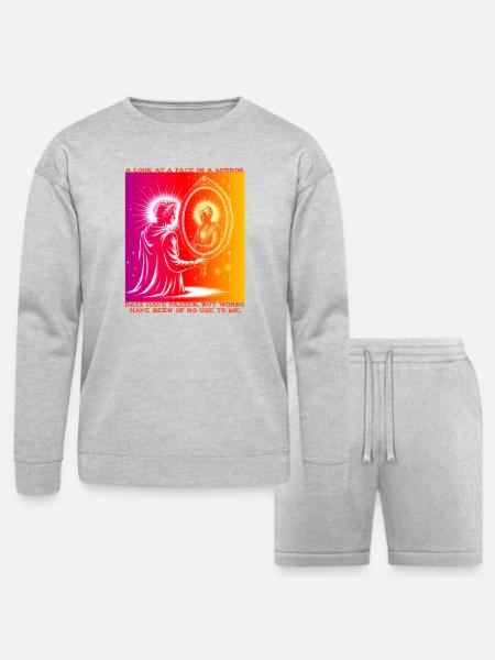 Radiant Self Mirror - Bella + Canvas Unisex Sweatshirt & Short Set - heather gray