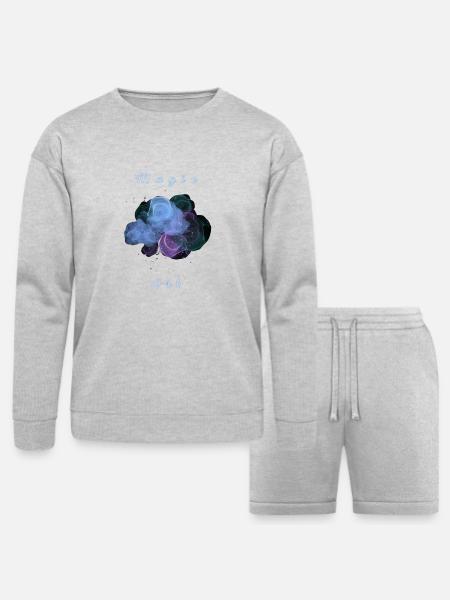 Nebula Smoke Magic - Bella + Canvas Unisex Sweatshirt & Short Set - heather gray