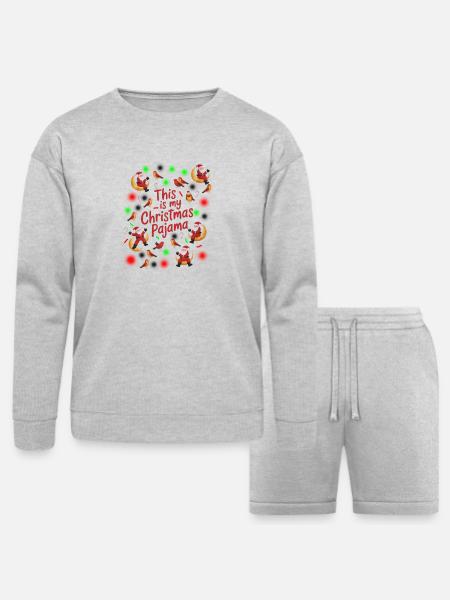 This Is My Christmas Pajama - Bella + Canvas Unisex Sweatshirt & Short Set - heather gray