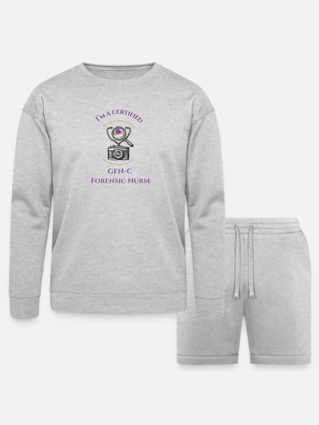 Certified Forensic Nurse GFN-C - Bella + Canvas Unisex Sweatshirt & Short Set - heather gray