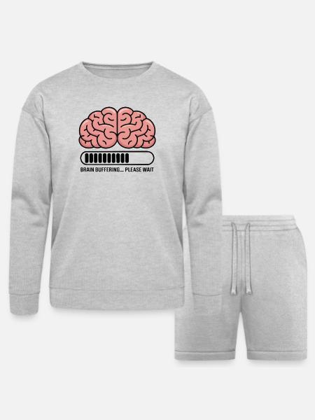 Brain Buffering Loading Graphic - Bella + Canvas Unisex Sweatshirt & Short Set - heather gray