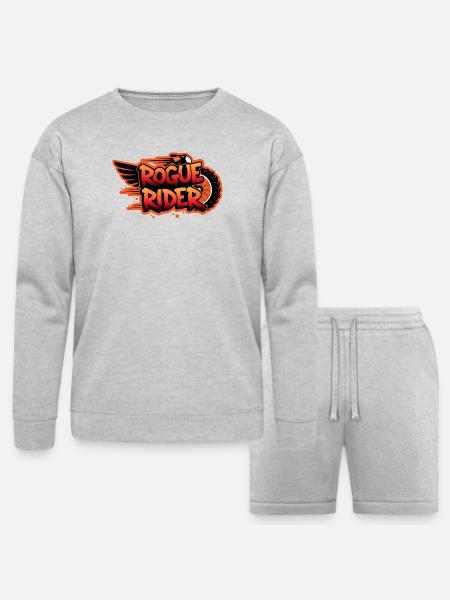 Rogue Rider Moto Logo - Bella + Canvas Unisex Sweatshirt & Short Set - heather gray