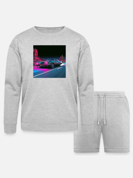 Neon Velocity - Bella + Canvas Unisex Sweatshirt & Short Set - heather gray