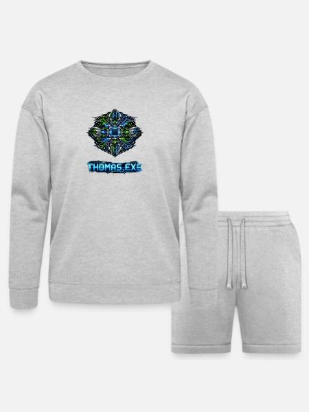 Neon Circuit Emblem - Bella + Canvas Unisex Sweatshirt & Short Set - heather gray