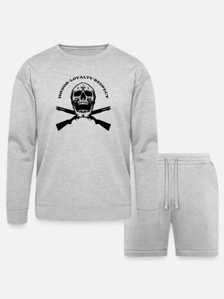 HONOR LOYALTY RESPECT - Bella + Canvas Unisex Sweatshirt & Short Set - heather gray