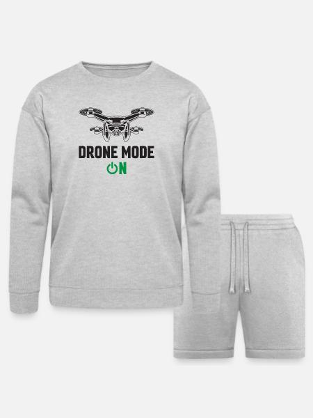 Drone Mode: On - Bella + Canvas Unisex Sweatshirt & Short Set - heather gray
