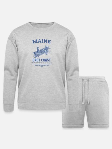 east_coast_boothbay - Bella + Canvas Unisex Sweatshirt & Short Set - heather gray