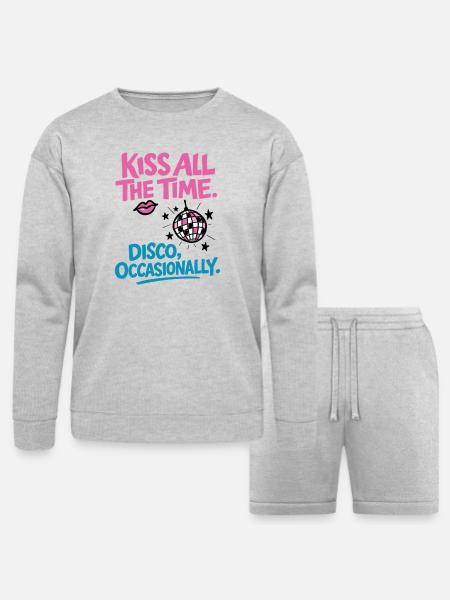 Kiss all the time - Bella + Canvas Unisex Sweatshirt & Short Set - heather gray