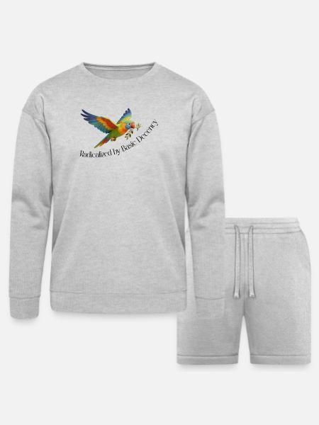 RADICALIZED BY BASIC DECENCY - Bella + Canvas Unisex Sweatshirt & Short Set - heather gray