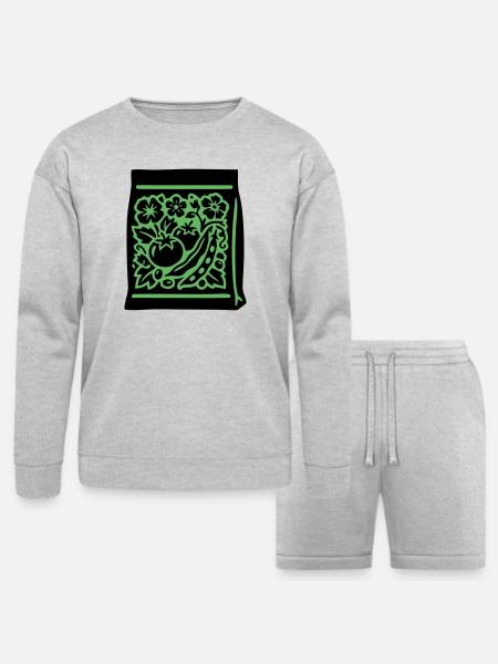 Seed Packet Tomatoes Veggies - Bella + Canvas Unisex Sweatshirt & Short Set - heather gray