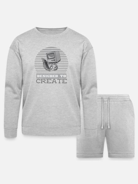 Designed To Create - Bella + Canvas Unisex Sweatshirt & Short Set - heather gray