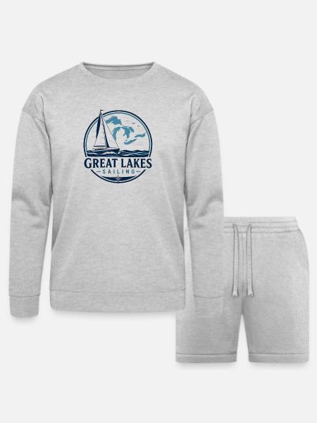 Great Lakes Sailing Logo - Bella + Canvas Unisex Sweatshirt & Short Set - heather gray
