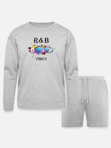 Hip Hop Neon Splash Sunglasses - Bella + Canvas Unisex Sweatshirt & Short Set - heather gray