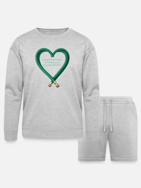 Hose Heart Humor - Bella + Canvas Unisex Sweatshirt & Short Set - heather gray