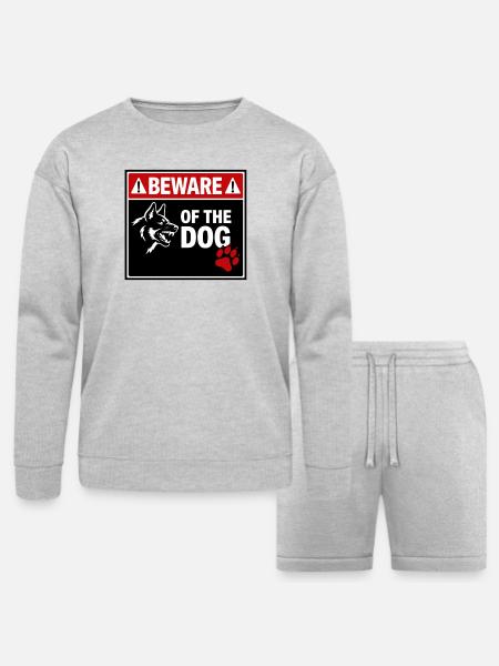 BEWARE OF THE DOG - Bella + Canvas Unisex Sweatshirt & Short Set - heather gray
