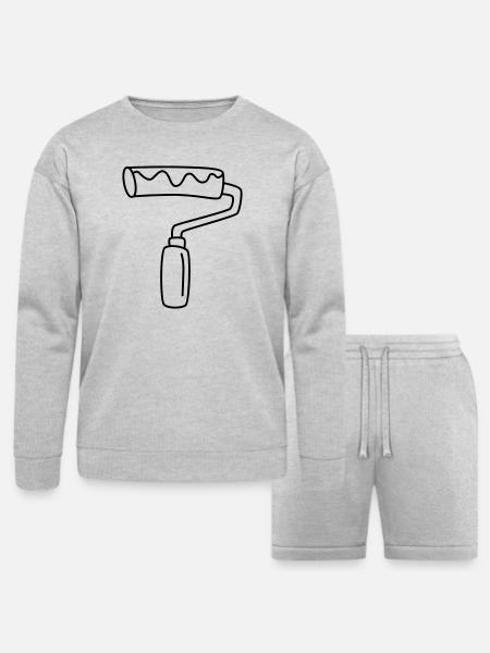 paint roller - Bella + Canvas Unisex Sweatshirt & Short Set - heather gray