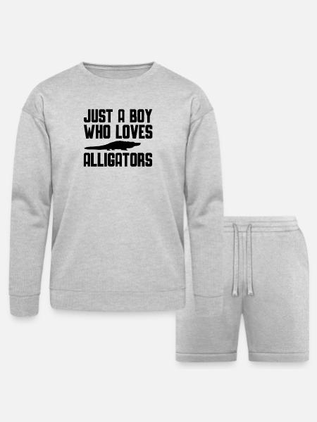 Alligator Reptil - Bella + Canvas Unisex Sweatshirt & Short Set - heather gray