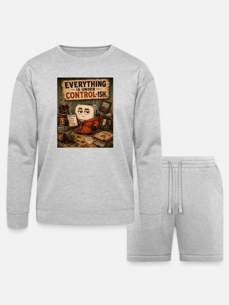 Everything Under Controlish - Bella + Canvas Unisex Sweatshirt & Short Set - heather gray