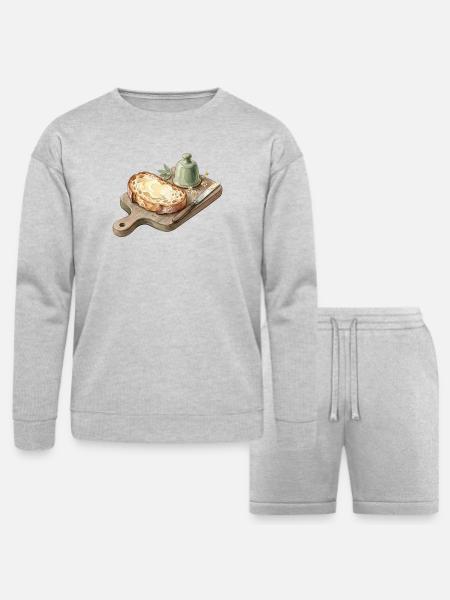 Toast & Tea - Bella + Canvas Unisex Sweatshirt & Short Set - heather gray
