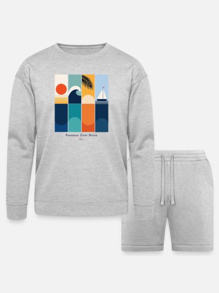 Presence Over Noise - Bella + Canvas Unisex Sweatshirt & Short Set - heather gray