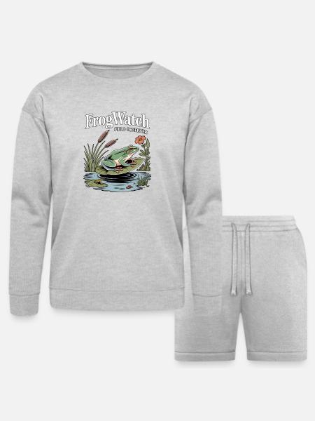 FrogWatch Field Observer Wetland - Bella + Canvas Unisex Sweatshirt & Short Set - heather gray