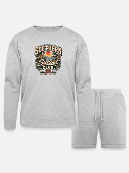Southern Sunset Club 26 - Bella + Canvas Unisex Sweatshirt & Short Set - heather gray