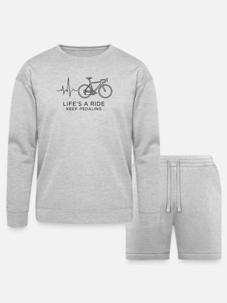 Ride Through Heartbeat - Bella + Canvas Unisex Sweatshirt & Short Set - heather gray