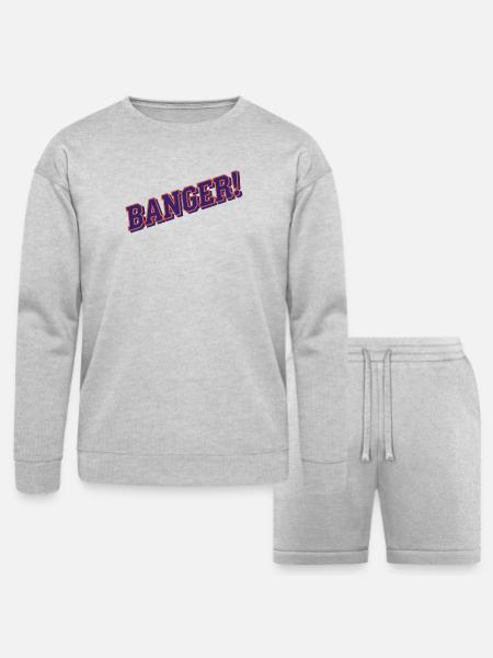 Banger purple orange - Bella + Canvas Unisex Sweatshirt & Short Set - heather gray