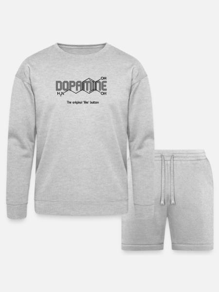 Dopamine Likewave Logo - Bella + Canvas Unisex Sweatshirt & Short Set - heather gray