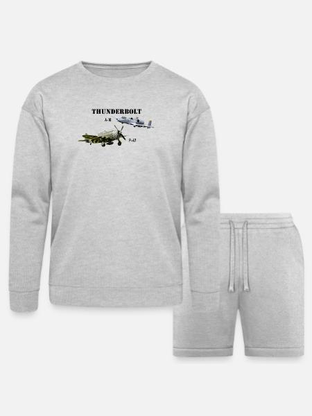 Thunderbolts - Bella + Canvas Unisex Sweatshirt & Short Set - heather gray