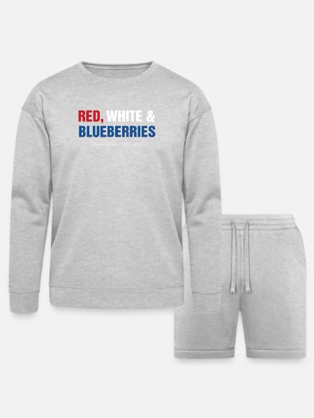 Red White Blueberries - Bella + Canvas Unisex Sweatshirt & Short Set - heather gray