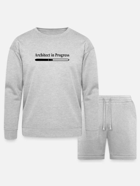 Architect in Progress – Minimal Architecture - Bella + Canvas Unisex Sweatshirt & Short Set - heather gray