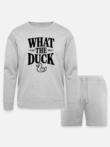 What The Duck - Bella + Canvas Unisex Sweatshirt & Short Set - heather gray