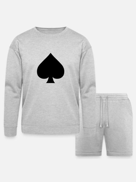 Spade - Bella + Canvas Unisex Sweatshirt & Short Set - heather gray