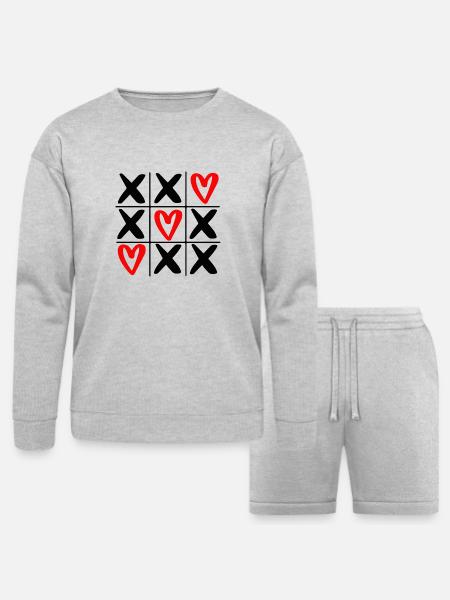 Love SOS - Bella + Canvas Unisex Sweatshirt & Short Set - heather gray