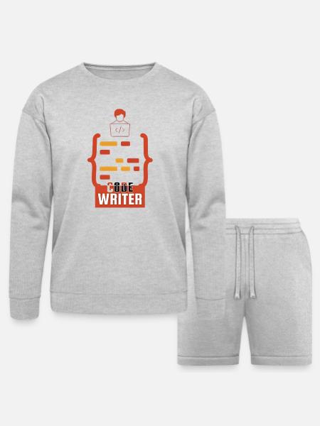 Code Writer Emblem - Bella + Canvas Unisex Sweatshirt & Short Set - heather gray